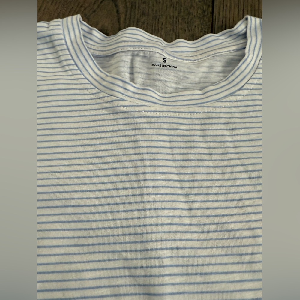 Old Navy Blue and White Striped Tee